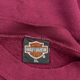 Harley Davidson Spellout Sweatshirt - XL Burgundy Cotton