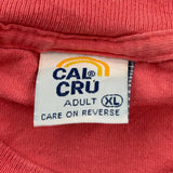Kansas Cal Cru Single Stitch T-Shirt - XL Red Cotton