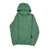 Carhartt Spellout Hoodie - Medium Green Cotton