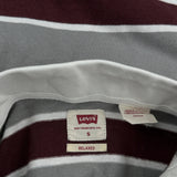 Levis Striped Rugby Shirt - Small Gray Cotton