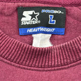 Starter Sweatshirt - Large Burgundy Cotton