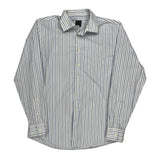 Calvin Klein Striped Shirt - Medium Blue Cotton