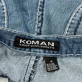 Koman Denim Shorts - 34W 11L Blue Cotton Blend