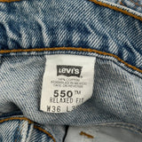 Levis 550 Jeans - 34W 30L Light Wash Cotton