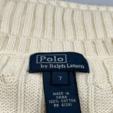 Age 7 Polo By Ralph Lauren Sweater Vest - Small Cream Cotton