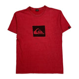 Quiksilver Graphic T-Shirt - Large Red Cotton Blend