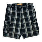 Lee Checked Cargo Shorts - 34W 10L Blue Cotton