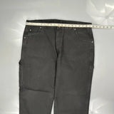 Dickies Double Knee Carpenter Trousers - 36W 30L Grey Cotton