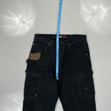 Wrangler Cargo Trousers - 32W 34L Black Cotton