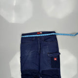 Hard Yakka Double Knee Cargo Trousers - 34W 32L Blue Cotton
