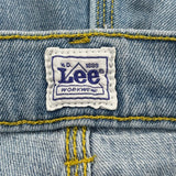 Lee Double Knee Carpenter Shorts - 32W 11L Light Wash Cotton