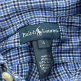 Age 4 Ralph Lauren Checked Shirt - XS Blue Cotton
