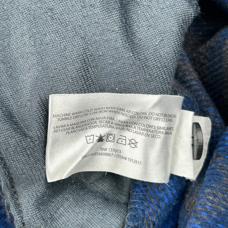 Orvis Checked Flannel Shirt - XL Blue Cotton