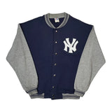 New York Yankees Majestic College Varsity Jacket - XL Gray Cotton Blend