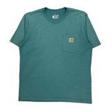 Carhartt T-Shirt - Large Green Cotton