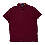 Polo By Ralph Lauren Slim Fit Polo Shirt - Large Burgundy Cotton
