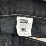 Levis 550 Jeans - 38W 32L Black Cotton