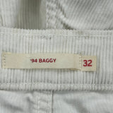 Levis Baggy Cord Trousers - 36″ Waist Cream Cotton