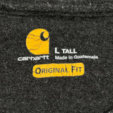 Carhartt Spellout Long Sleeve T-Shirt - Large Gray Cotton