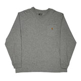 Carhartt Long Sleeve T-Shirt - XL Grey Cotton