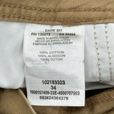Lee Cargo Shorts - 34W 10L Khaki Cotton