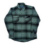 Ralph Lauren Checked Flannel Shirt - 2XL Green Cotton