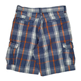 Wrangler Checked Cargo Shorts - 30W 10L Blue Cotton