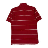 Tommy Hilfiger Striped Polo Shirt - Large Red Cotton