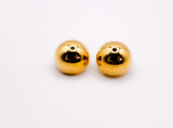 Italian Silver Gold-Dipped Clip Ball Earrings