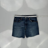 501 Levis Denim Shorts - 32W 8L Dark Wash Cotton