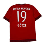 Bayern München Adidas 2015-16 Home Football Shirt - Medium Red Polyester