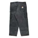 90S Made In USA Carhartt Double Knee Carpenter Pants - 35W 28L Gray Cotton