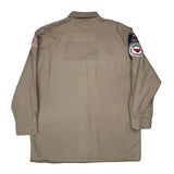 American Flag Patch Dickies Shirt - XL Khaki Cotton