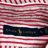 Ralph Lauren Striped Shirt - Large Red Cotton