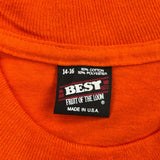 Age 14-16 Fruit Of The Loom Graphic T-Shirt - Large Orange Cotton Blend