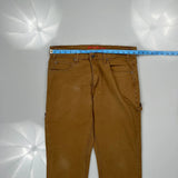Dickies Double Knee Carpenter Trousers - 33W 30L Brown Cotton