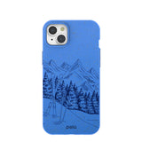 Electric Blue Backcountry Ski iPhone 15 Plus Case