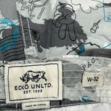 Ecko Unltd Graphic Cargo Shorts - 32W 10L Multicoloured Cotton