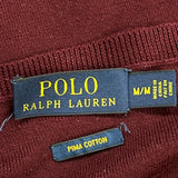 Polo By Ralph Lauren Sweater - Medium Burgundy Cotton