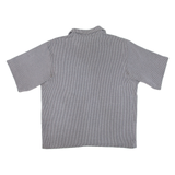 ENERGY BEST WEAR Mens Polo Shirt Grey Striped M