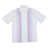 CYCLING WEAR Mens Polo Shirt White Striped M