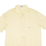 BAILA Mens Polo Shirt Yellow Striped L