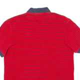 LACOSTE Mens Polo Shirt Red Striped S