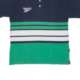 REEBOK Mens Polo Shirt Green Striped XL
