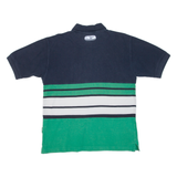 REEBOK Mens Polo Shirt Green Striped XL