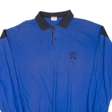 Mens Polo Shirt Blue Long Sleeve L