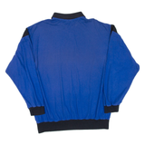 Mens Polo Shirt Blue Long Sleeve L