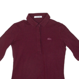 LACOSTE Womens Polo Shirt Maroon S
