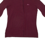 LACOSTE Womens Polo Shirt Maroon S