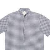 KUBLER 1/2 Zip Mens Polo Shirt Grey Check M